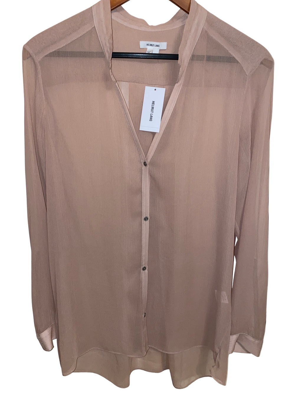 NWT Helmut Lang Women’s Sheer Blush Button-Down Shirt New